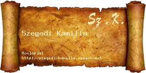 Szegedi Kamilla névjegykártya